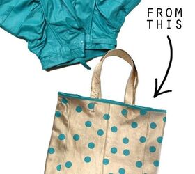 upcycle style spotty gold leather tote bag