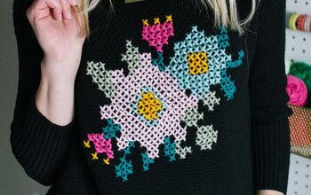 How to Make a DIY Embellished Sweater With Cross Stitch