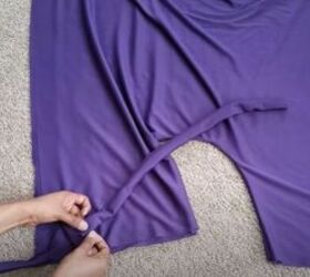 how to make sew a diy wrap pants pattern in 4 simple steps, Pinning the straps to the DIY wrap pants