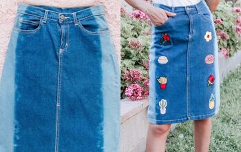 Easy DIY: Denim Patch Skirt Refashion