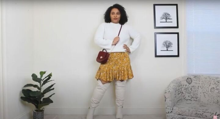 over the knee boots with a skirt 4 ways, How to style over the knee boots