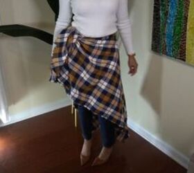 different ways to wear and style a blanket scarf, Wear as a skirt