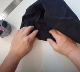 learn to sew a 6 panel bucket hat and skull cap, Fold the brim