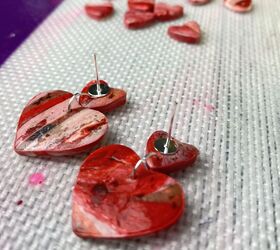 marbled clay heart earring valentine s diy