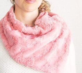 make a snugly diy neck warmer scarf, Drape it partially to one side