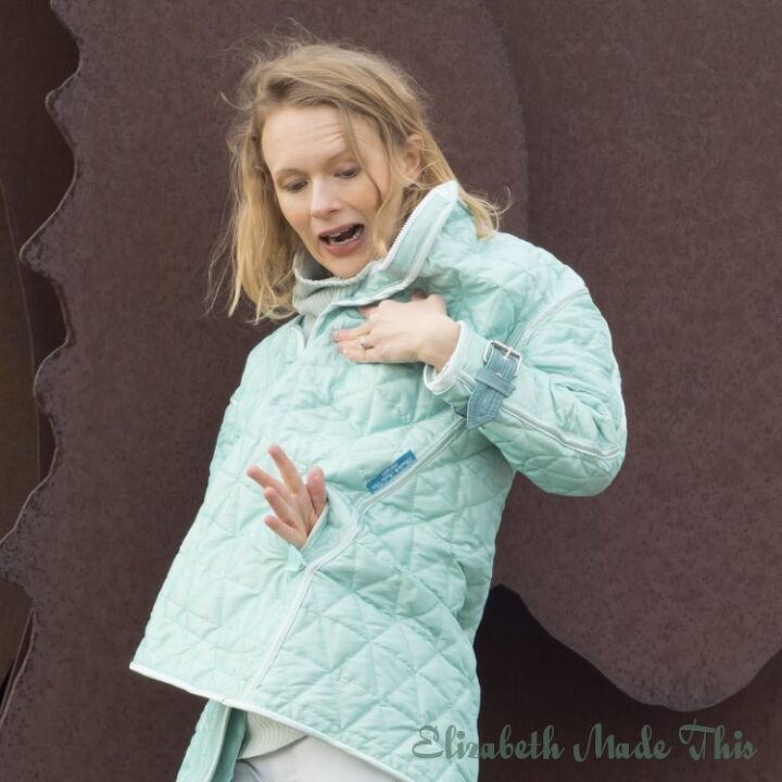 diy quilted coat from ombre curtain