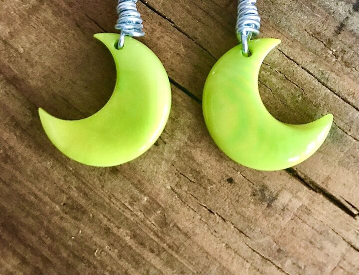 how to use eco friendly nuts to make earrings, Lime Tagua nuts with wire bail