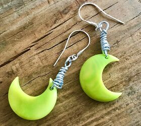 how to use eco friendly nuts to make earrings, Lime green Tagua earrings