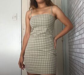trash to treasure diy bodycon dress from old button down, Bodycon dress from button down shirt