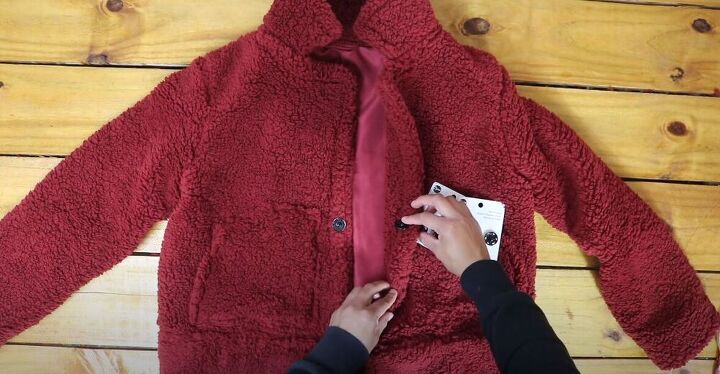 stay warm and snug with this teddy jacket, Use snap buttons