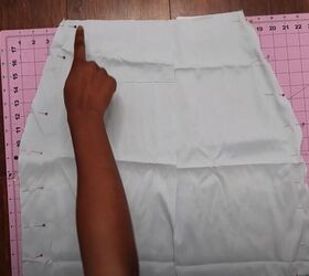 reformation inspired skirt diy, Mini skirt with slit pattern