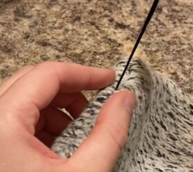 how to make a slouchy pom pom beanie from an old sweater