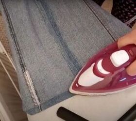 thrift flip how to upcycle jeans, Iron the seams