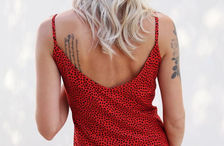 how to easy pull on bias cut slip dress with spaghetti straps