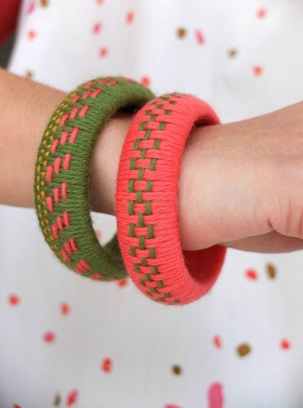 fun accessory diy woven yarn bangles