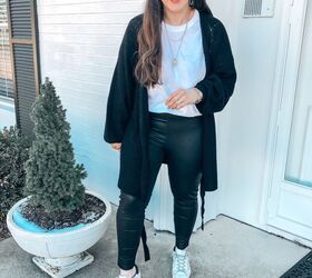 4 ways to style faux leather leggings