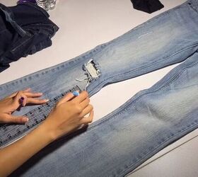 diy distressed jeans, Mark 13 inches