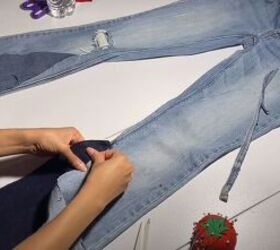diy distressed jeans, Pin on the triangle pieces