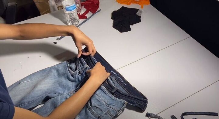 diy distressed jeans, Pin on the waistband