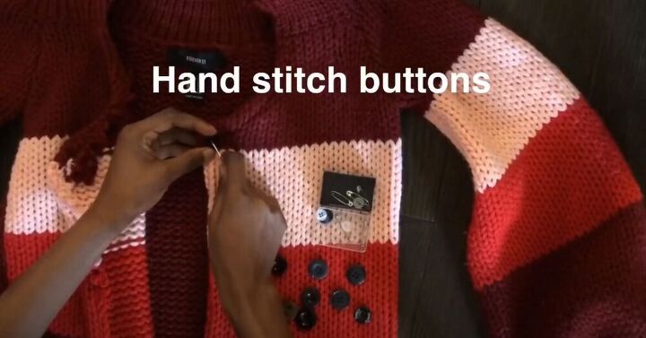 diy thrift flip button down cardigan, How to make a button down cardigan