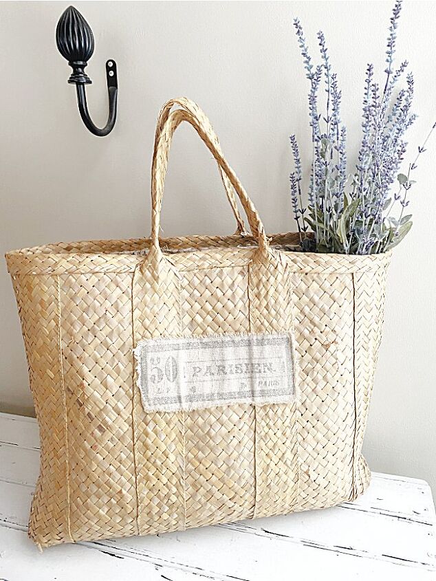 make a fabric lining for a straw market basket
