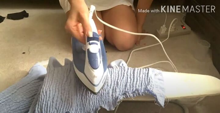 diy shirred top, Steam with an iron