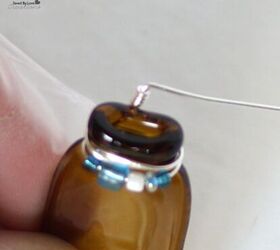 diy fused mini amber glass bottle earrings