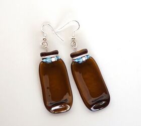 DIY Fused Mini Amber Glass Bottle Earrings