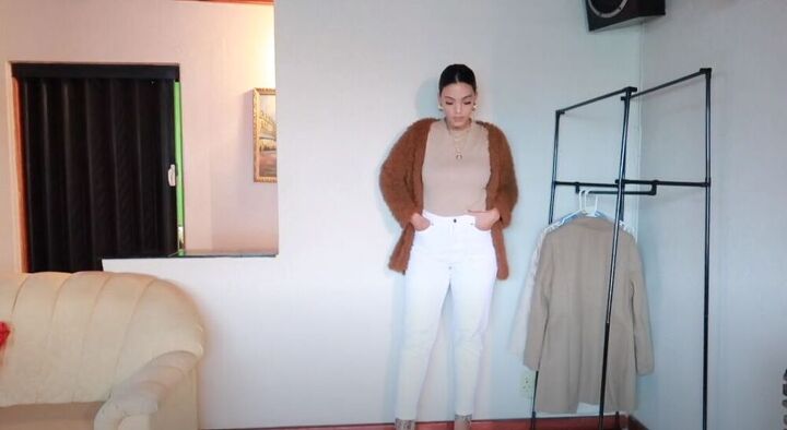 styling tips for straight leg and mom jeans, Wear a teddy jacket