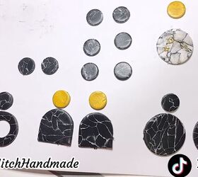make your own marbled clay earrings in a few steps, Make marbled clay earrings