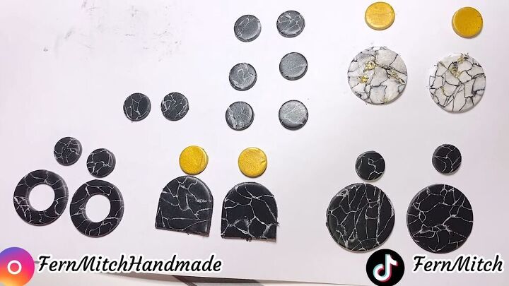 make your own marbled clay earrings in a few steps, Make marbled clay earrings