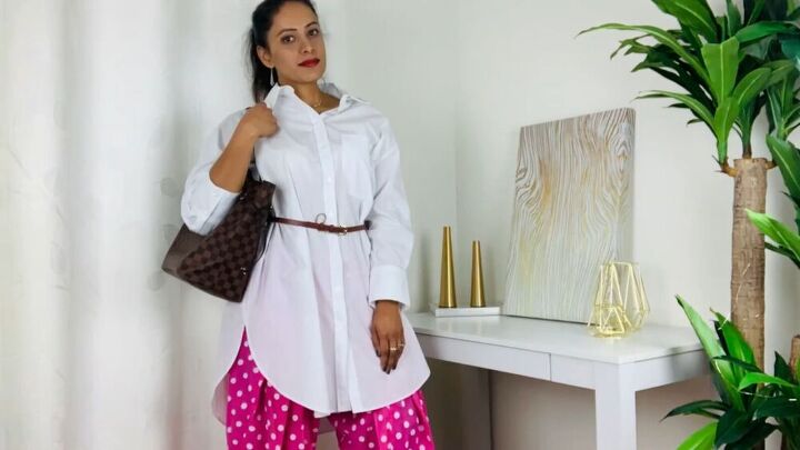 dress your best how to style an oversized shirt, Women s oversized shirt style with radiant Indian attire