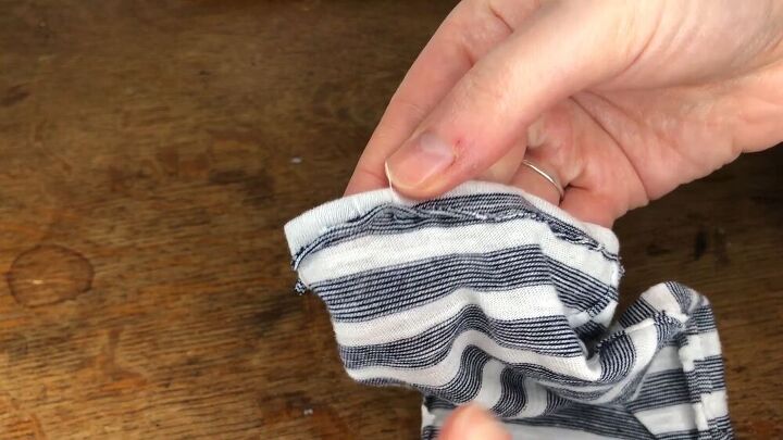 diy socks from an old t shirt easy simple inexpensive, Leave a small gap