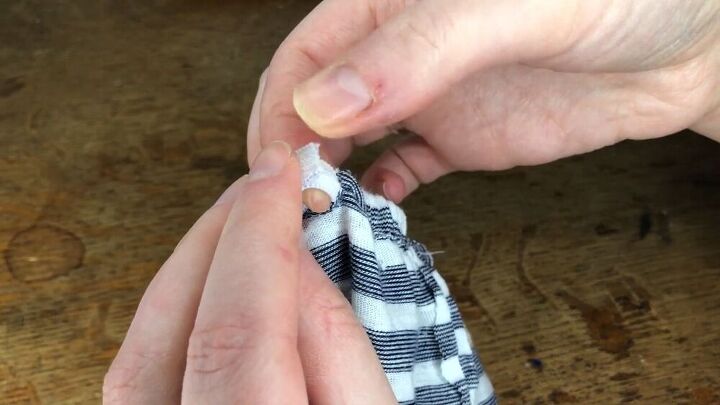 diy socks from an old t shirt easy simple inexpensive, Overlap ends and sew