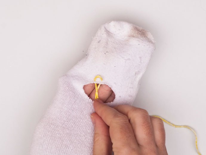 how to darn large holes in socks
