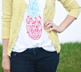 DIY Takeout Box Stamped Pineapple Tee