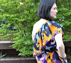 make a one shoulder ruffle top from a floral skirt