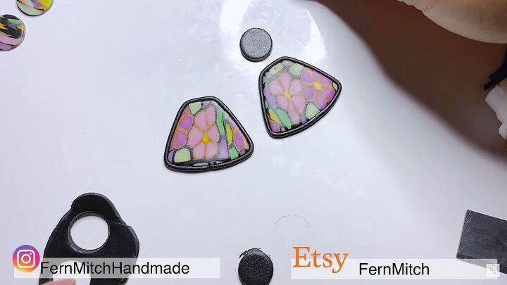 stained glass earrings have never been this simple to create, Make black off cuts