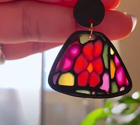 stained glass earrings have never been this simple to create, Stained glass earrings in the light