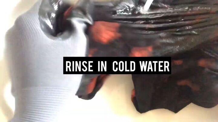 transform a black t shirt into something trendy with the reverse tie , Rinse in cold water