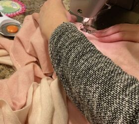 how to upcycle damaged cashmere sweaters into a scarf