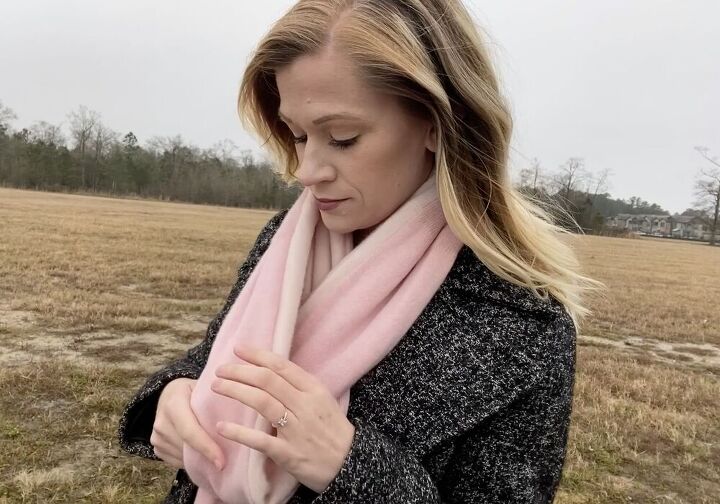 how to upcycle damaged cashmere sweaters into a scarf
