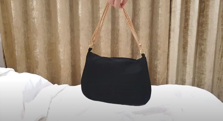 diy zipper purse, Black purse with chain strap