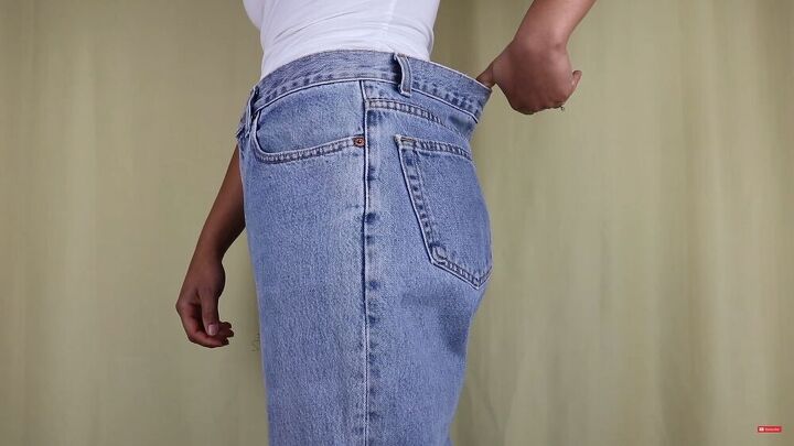 make a unique diy denim skirt that looks store bought, DIY denim jeans to skirt