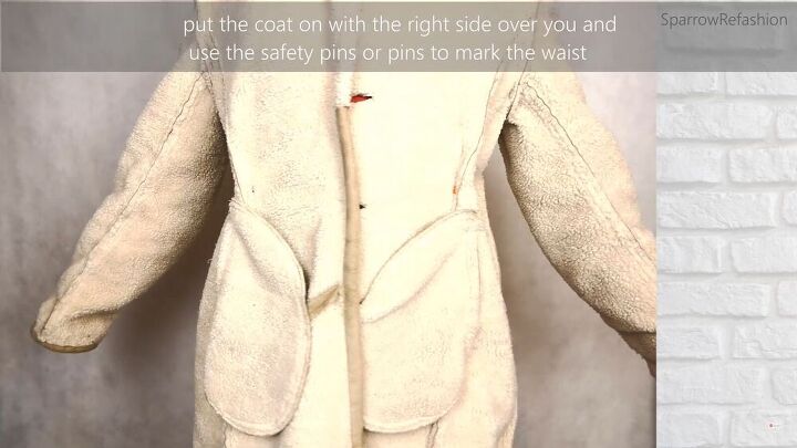 turn an oversized sherpa coat into something fitted and stylish, Fitted sherpa coat