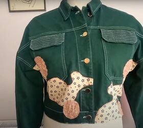how to applique denim jacket, Front view of the jacket