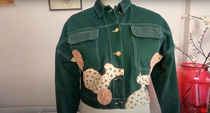 how to applique denim jacket, Front view of the jacket