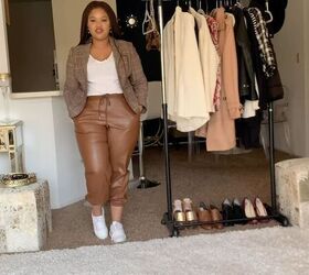 style your faux leather sweatpants 5 ways to look glamorous, Women s faux leather sweatpants