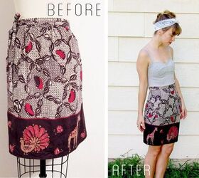 refashioned wrap skirt to pencil skirt