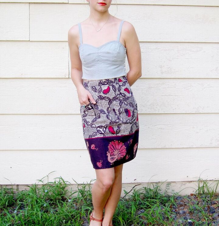 refashioned wrap skirt to pencil skirt